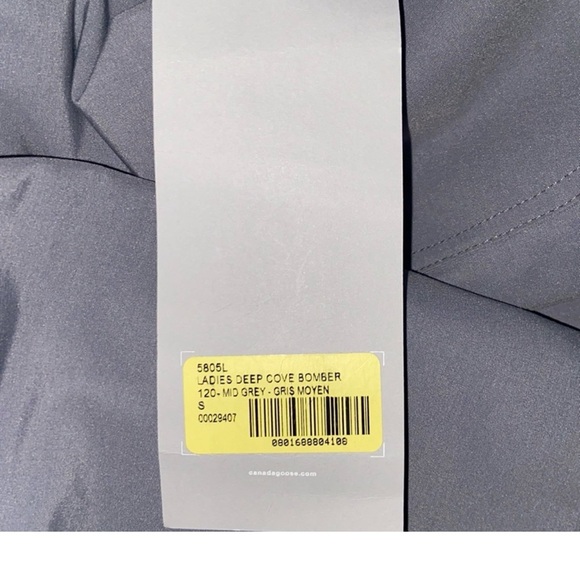 Women's Authentic Canada Goose Gray Bomber Jacket - Picture 9 of 10